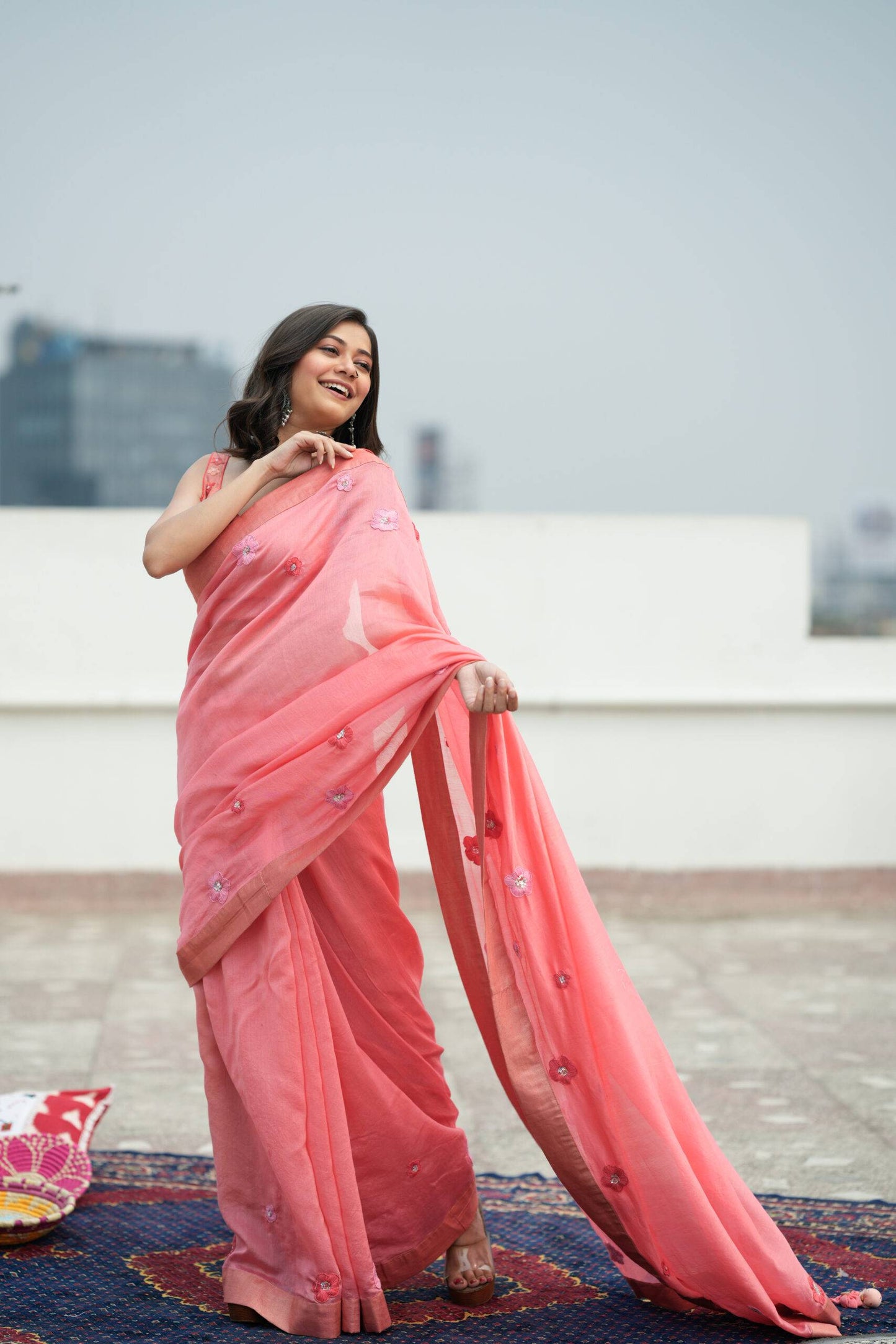 Cherry Blossom Saree - Pink