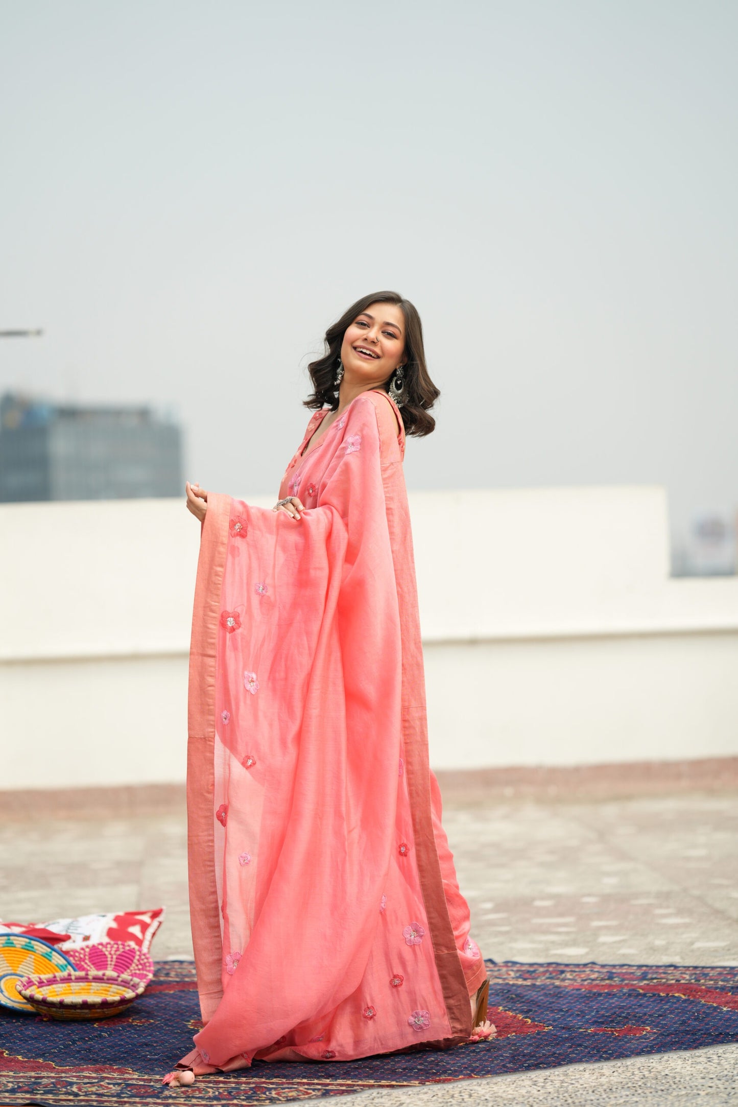 Cherry Blossom Saree - Pink