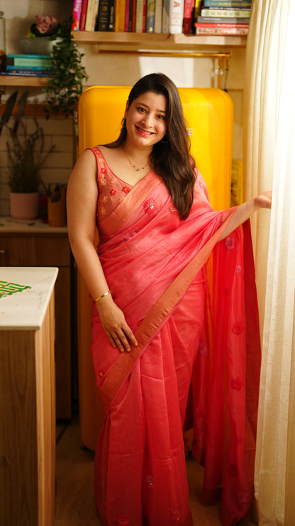 Cherry Blossom Saree - Pink