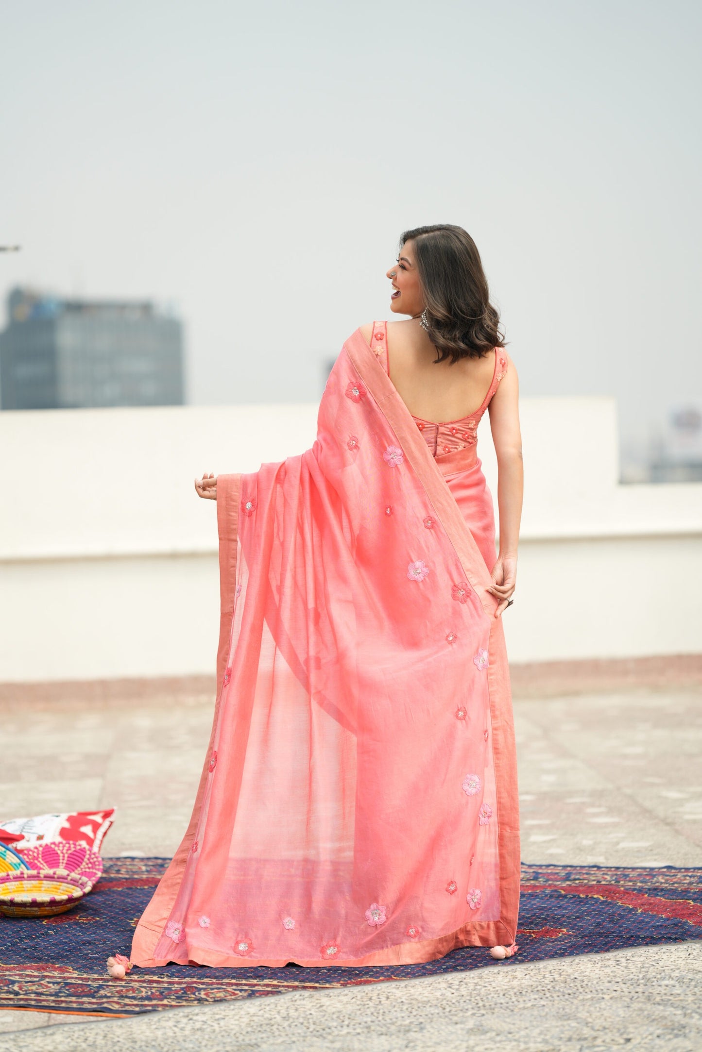 Cherry Blossom Saree - Pink