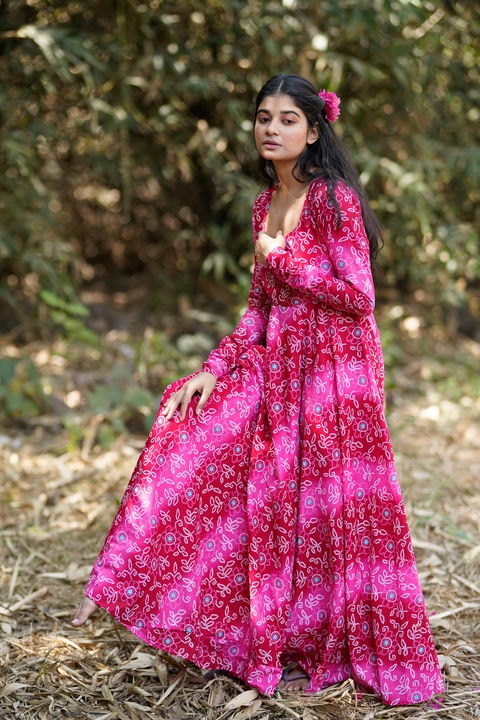 Mahi Long Dress (Pink)