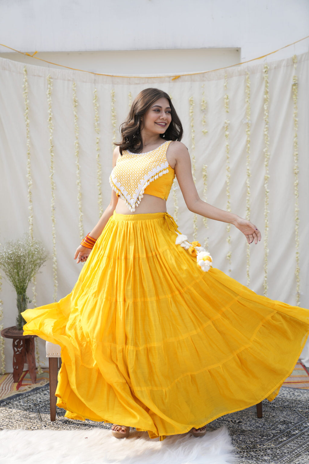 Sunshine Firefly Chanderi Lehenga Set
