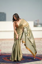 Metallic Gold Tissue Organza Saree