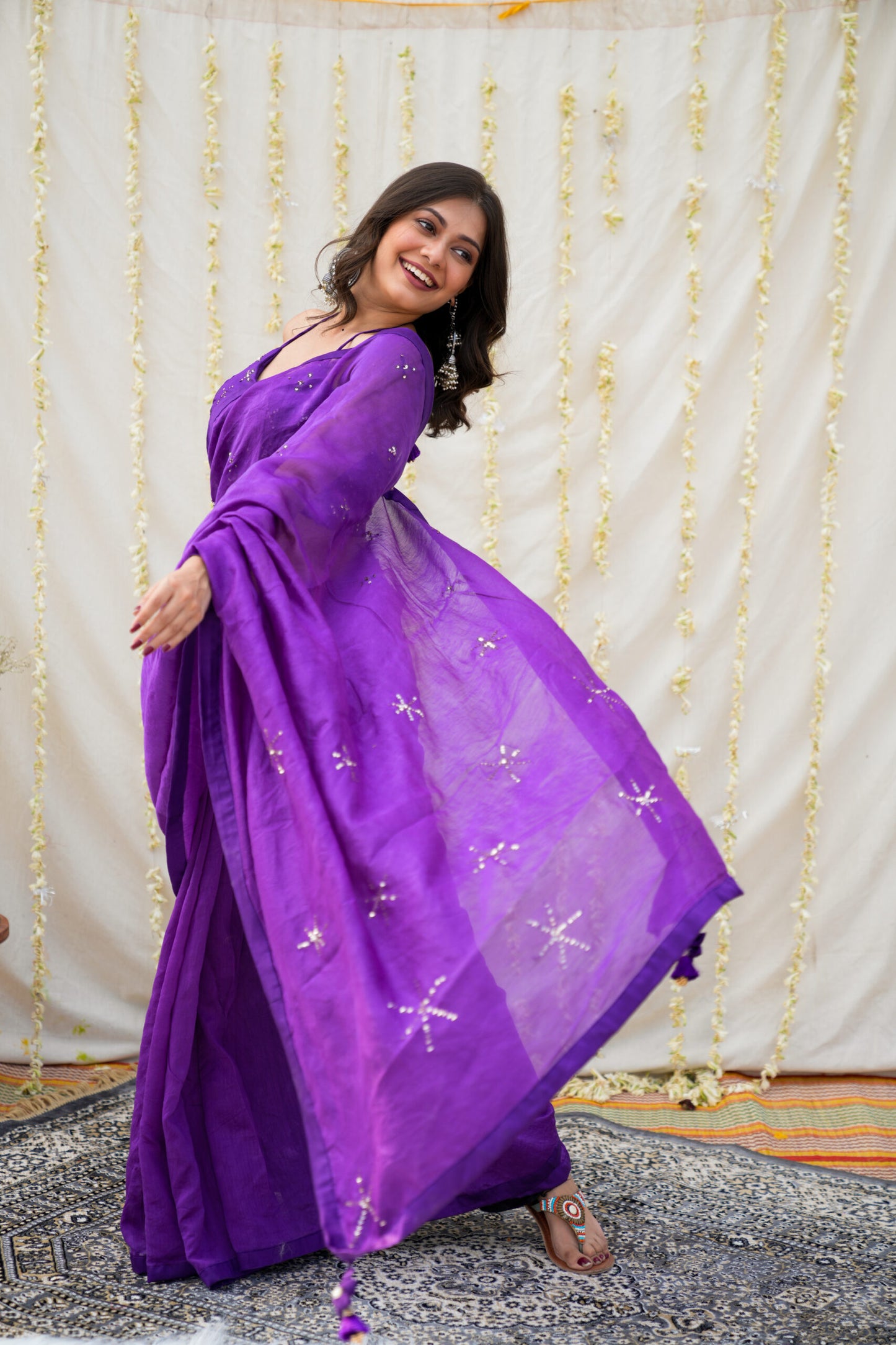 Purple Rose Saree