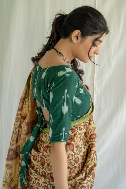 IKAT TIE UP BLOUSE (GREEN)