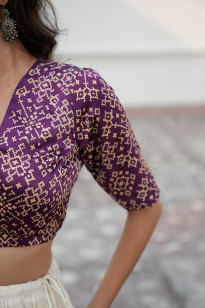 Purple Gaji Silk Blouse