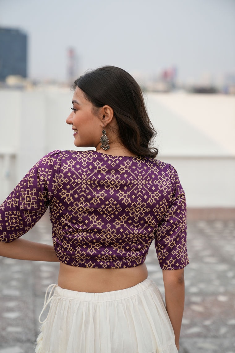 Purple Gaji Silk Blouse