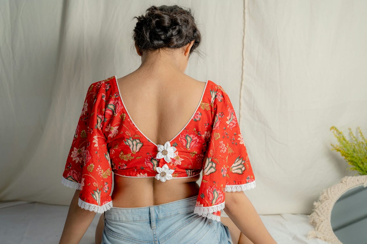 FLOSAIRA BLOUSE ( RED FLORAL)