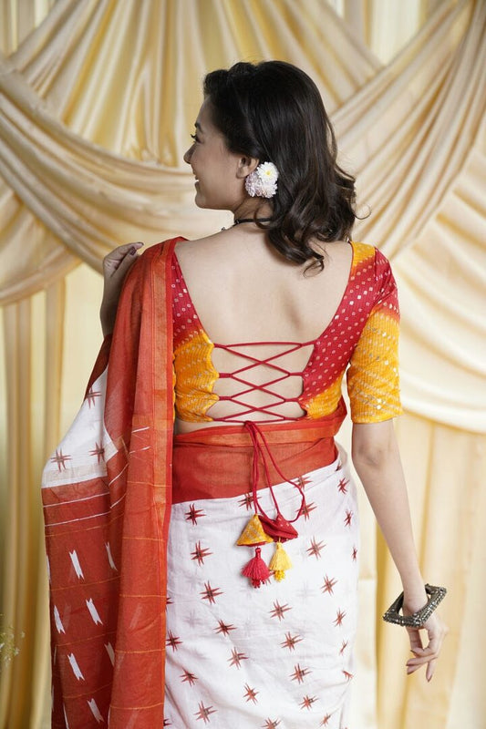 Banjara Blouse (Kota Red Yellow)