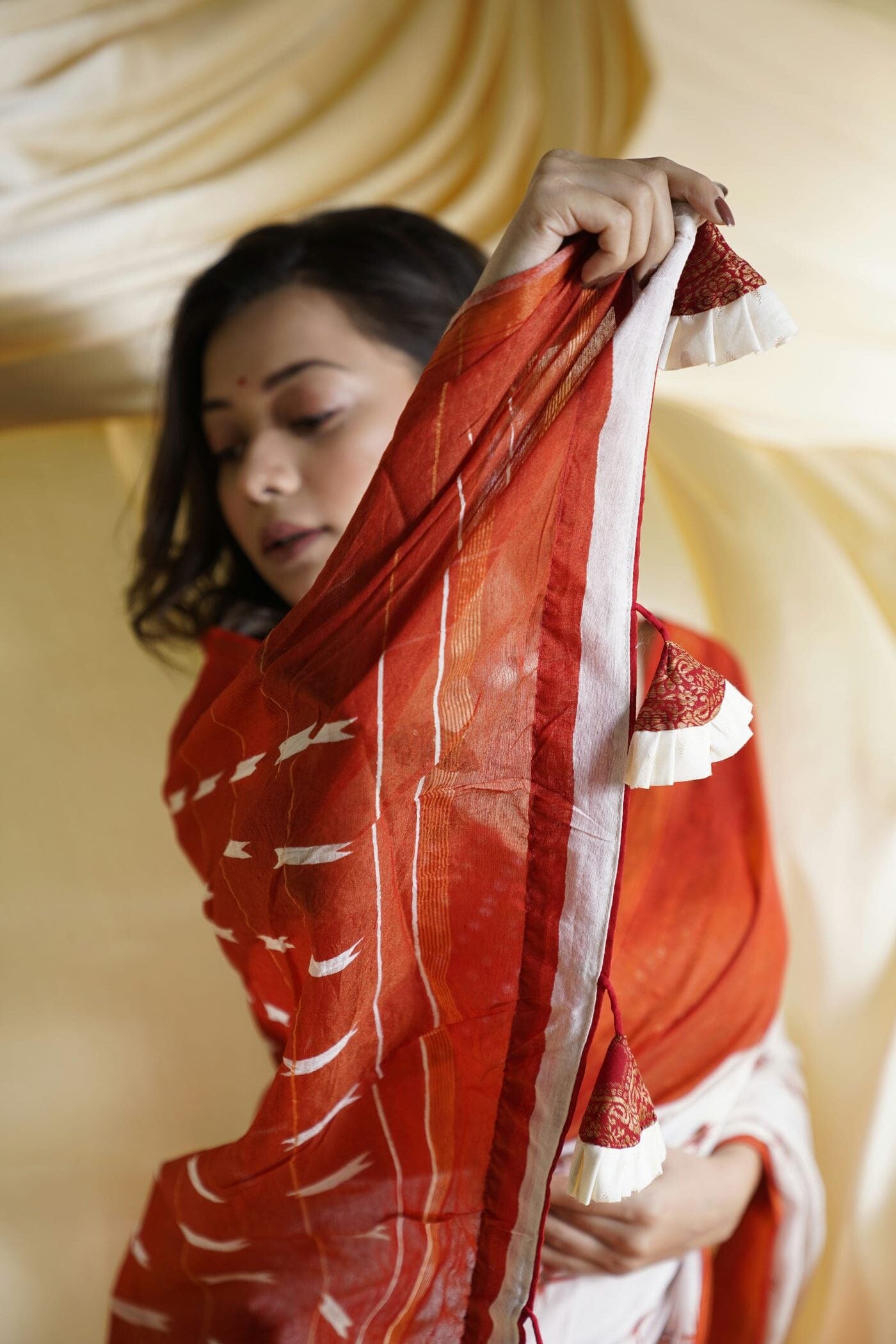 Laal Paar Sada Saree