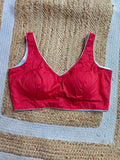 Red Sleeveless Blouse