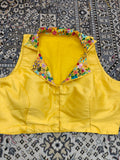 Yellow Embroidered Collar Blouse