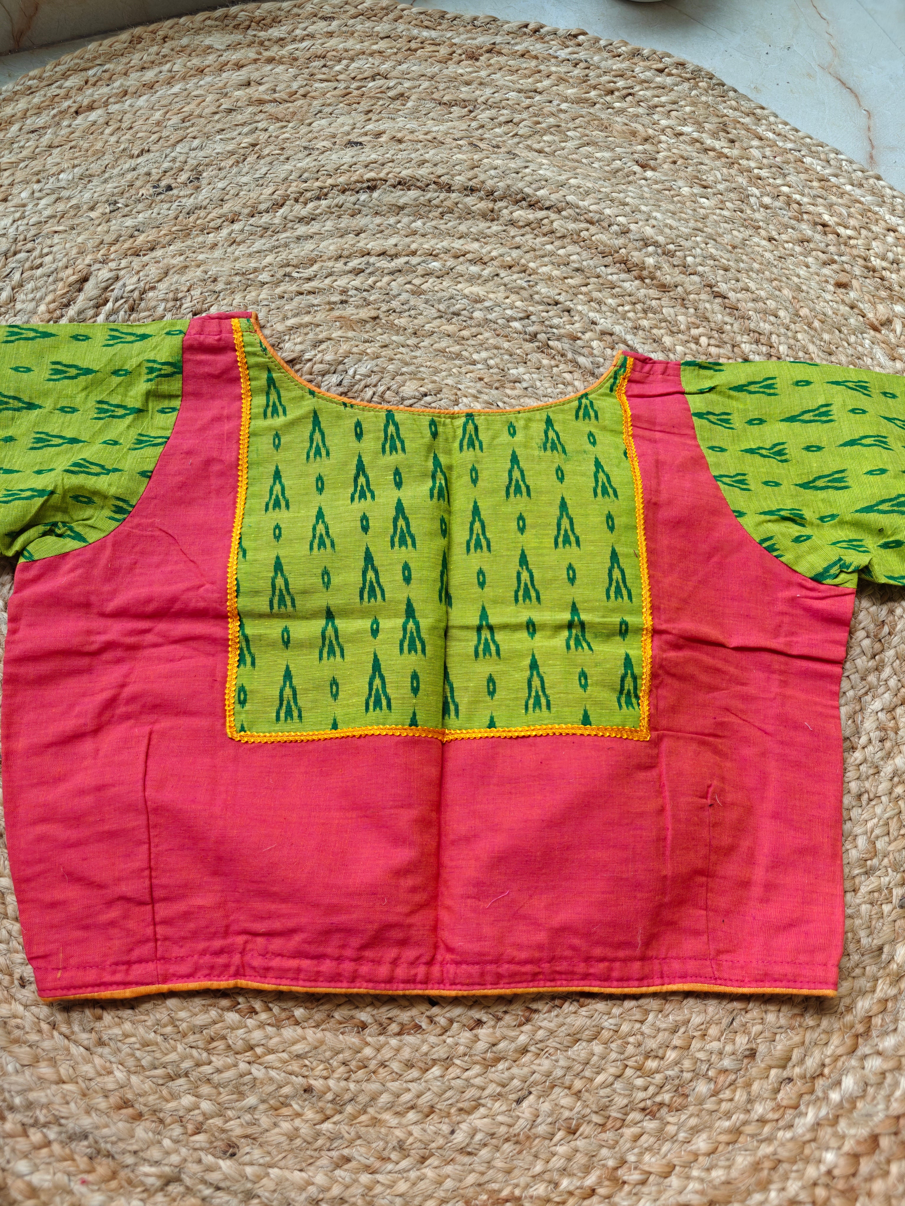 Slub Khadi Cotton Patchwork Blouse
