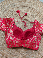 Red Brocade Blouse