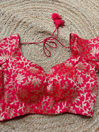 Red Brocade Blouse
