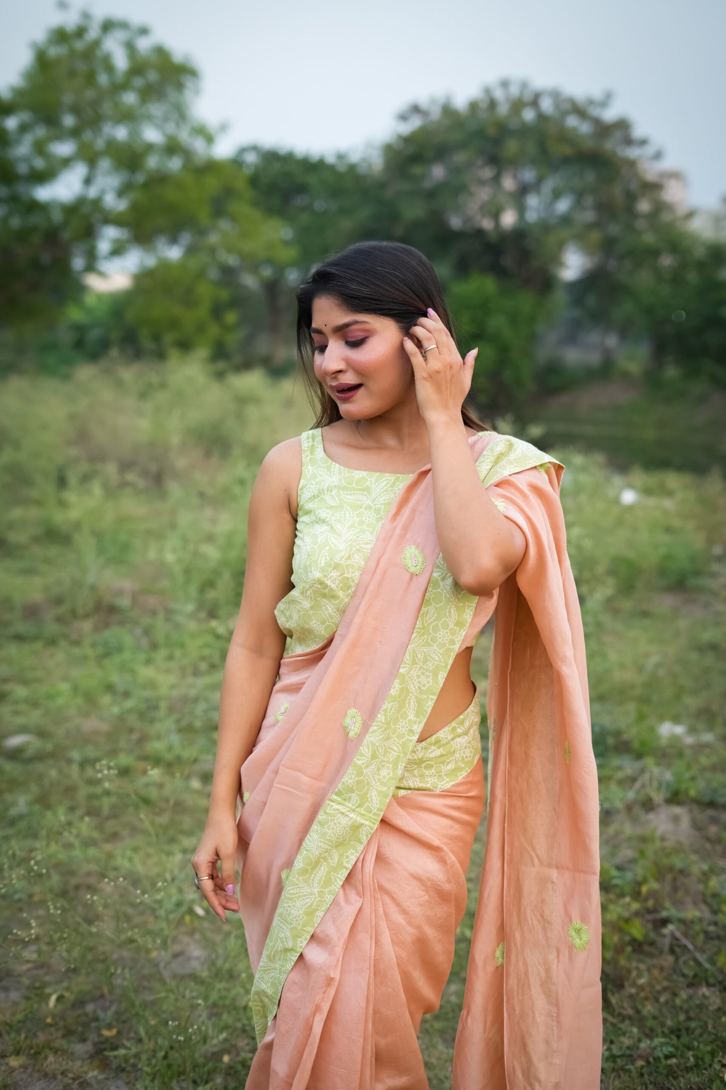 Soft Meadow Saree