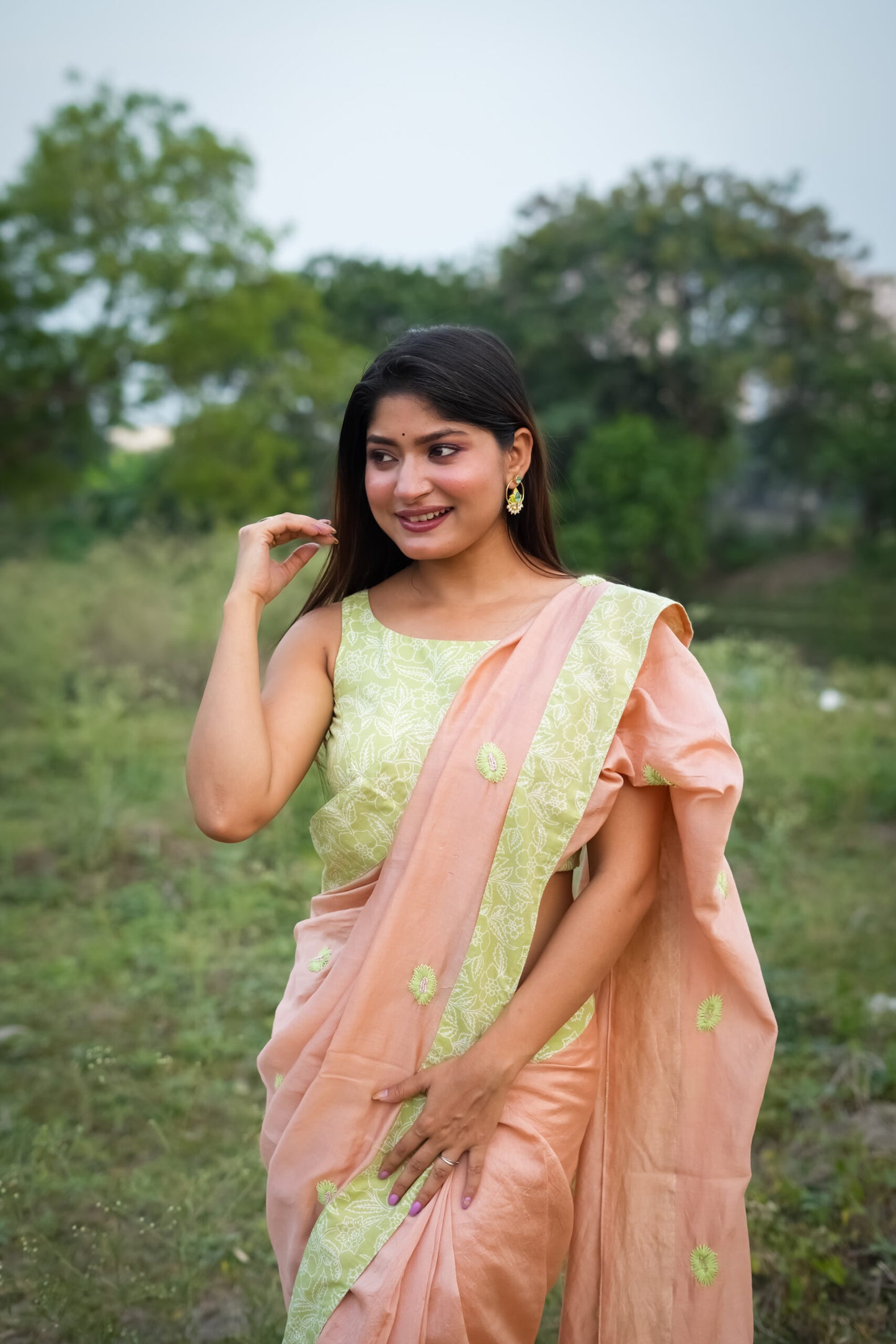 Soft Meadow Saree