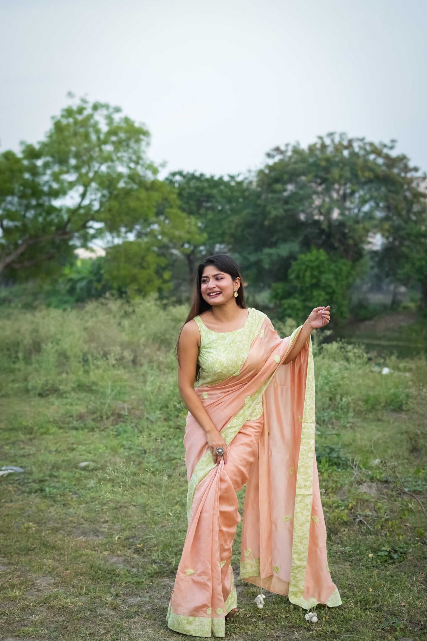 Soft Meadow Saree