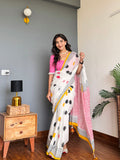 Polka Dreams Mulmul Saree