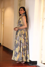 Mustard Mosaic Halter Maxi Dress