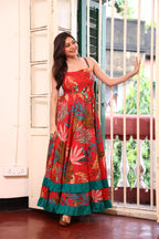 Red Tropical Breeze Maxi Dress