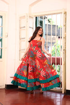 Red Tropical Breeze Maxi Dress