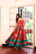 Red Tropical Breeze Maxi Dress