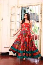 Red Tropical Breeze Maxi Dress