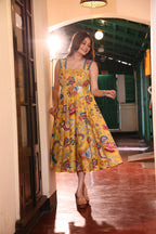 Golden Sunrise Printed Maxi Dress