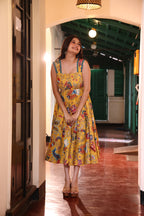 Golden Sunrise Printed Maxi Dress