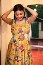 Golden Sunrise Printed Maxi Dress