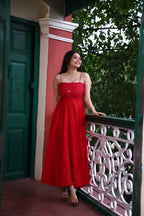 Nazneen Maxi Dress-Red