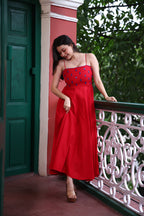 Nazneen Maxi Dress-Red