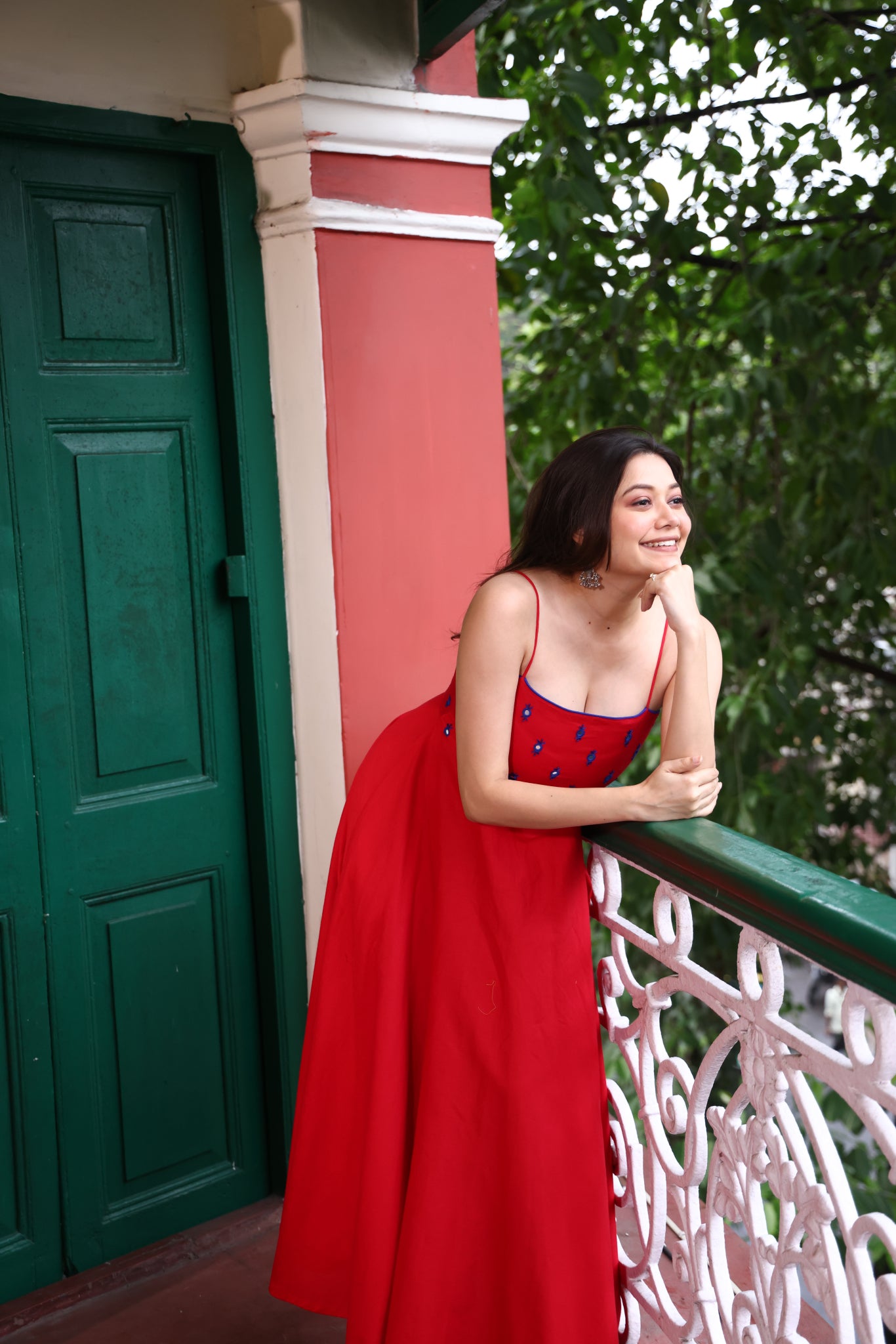 Nazneen Maxi Dress-Red