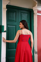 Nazneen Maxi Dress-Red