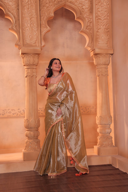 Zarina Tissue Raga Saree