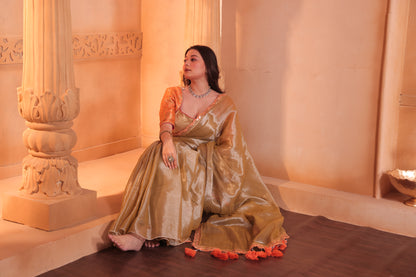 Zarina Tissue Raga Saree