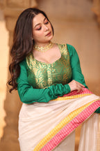 Ziya Green Brocade Blouse