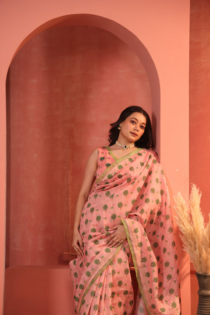 Peachy Gleam Saree
