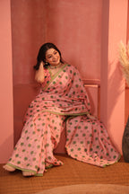 Peachy Gleam Saree