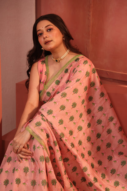 Peachy Gleam Saree