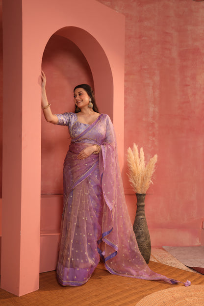 Lilac Zevar Saree