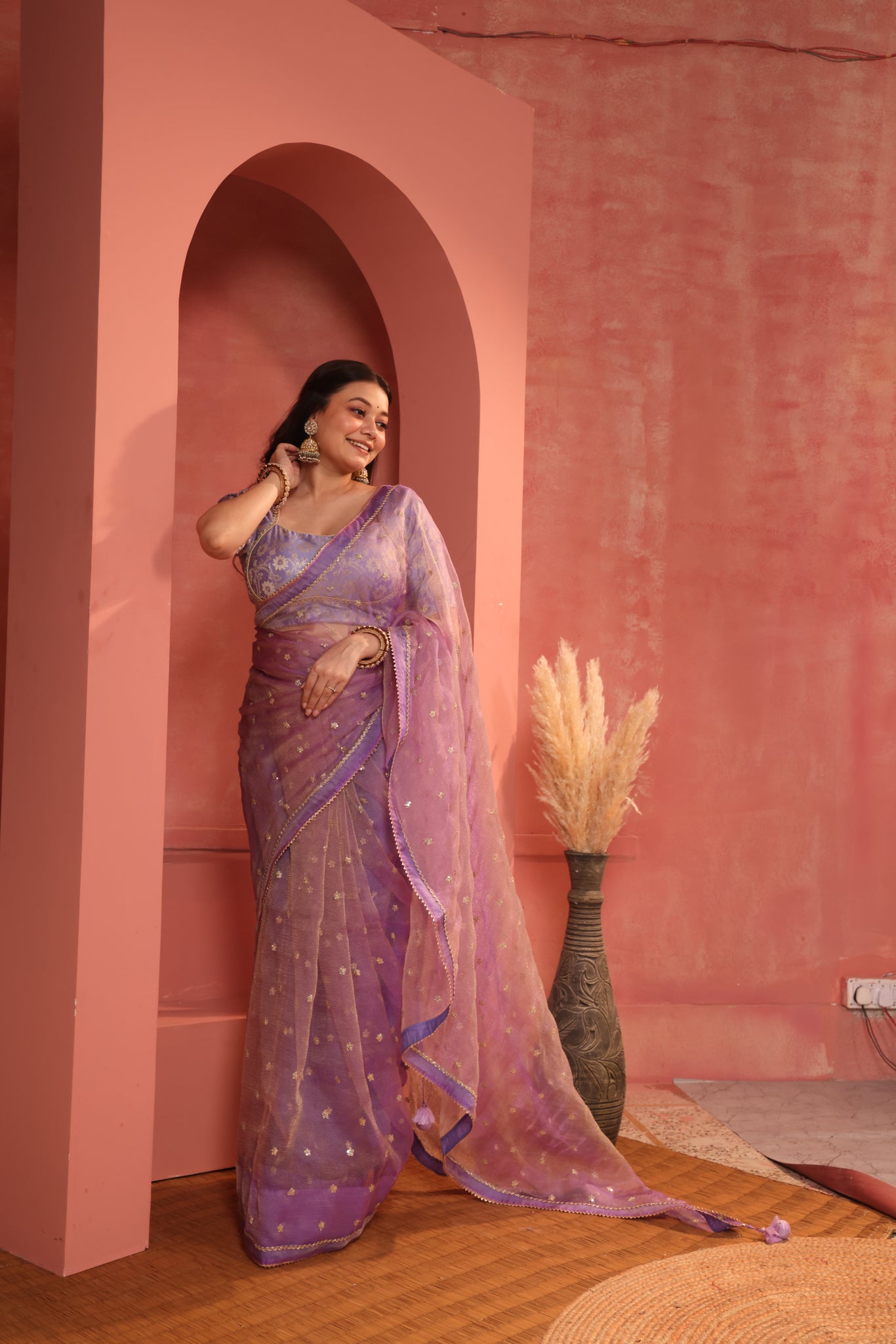 Lilac Zevar Saree