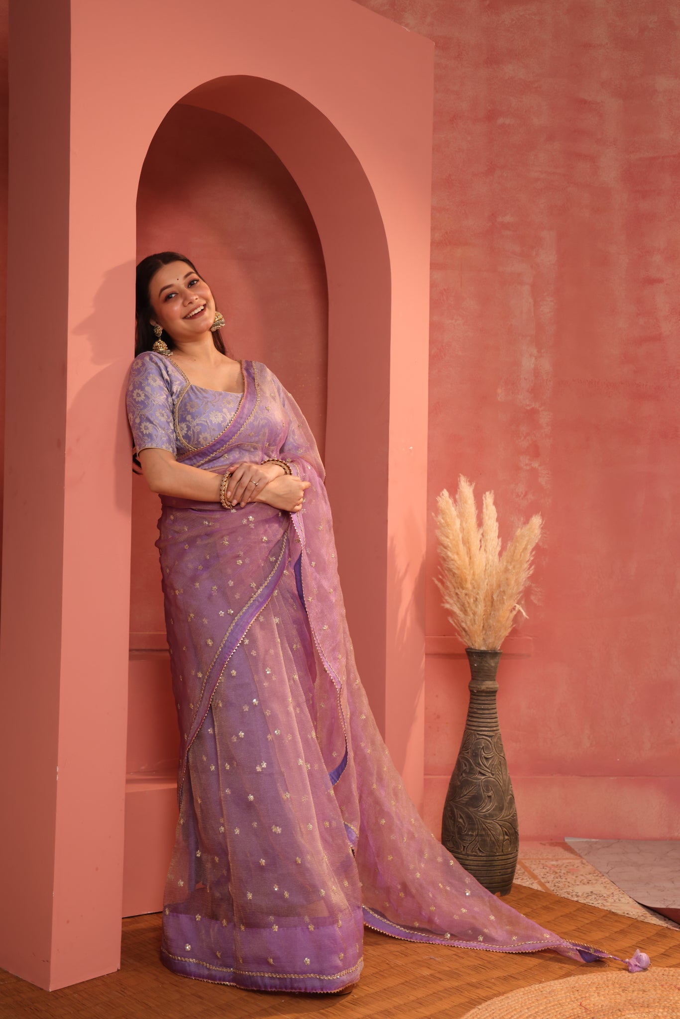 Lilac Zevar Saree