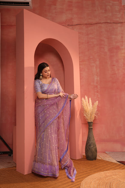Lilac Zevar Saree