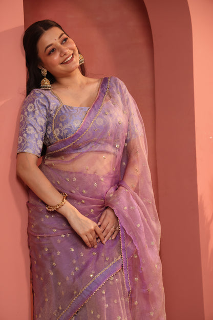 Lilac Zevar Brocade Blouse