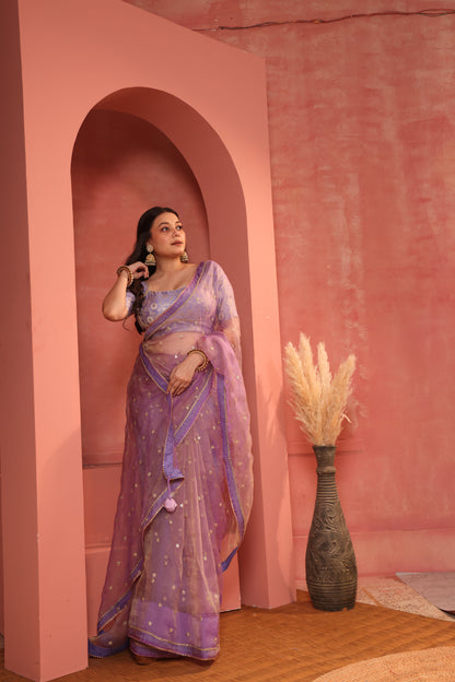 Lilac Zevar Saree
