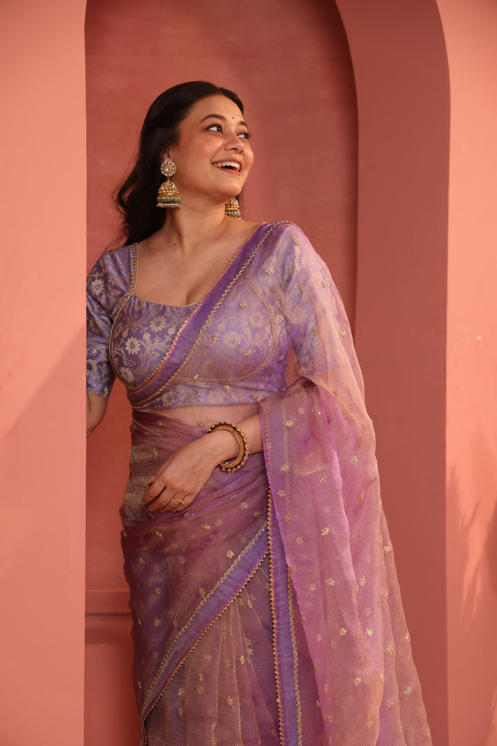 Lilac Zevar Saree
