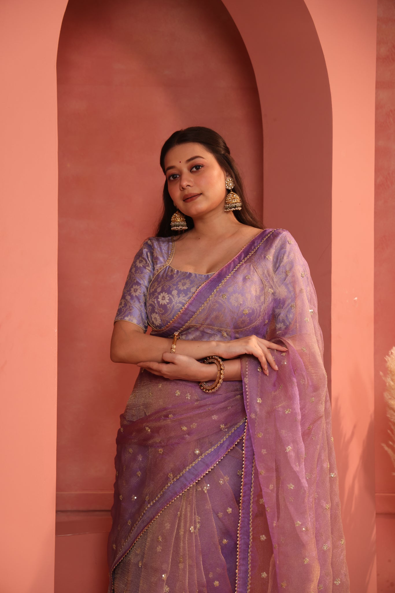 Lilac Zevar Brocade Blouse