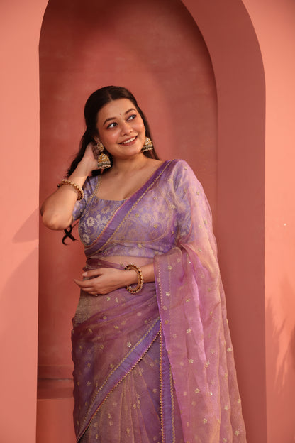 Lilac Zevar Brocade Blouse